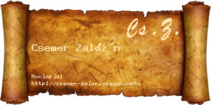 Csemer Zalán névjegykártya